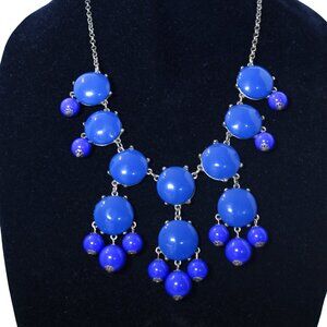Long Blue Circle Bead Ethnic Gypsy Boho Statement Bib Necklace